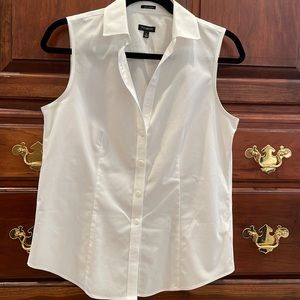 Talbots sleeveless button down